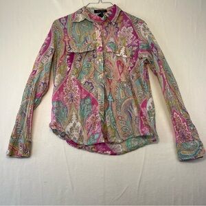 Lauren Ralph Lauren paisley colorful small women’s button up